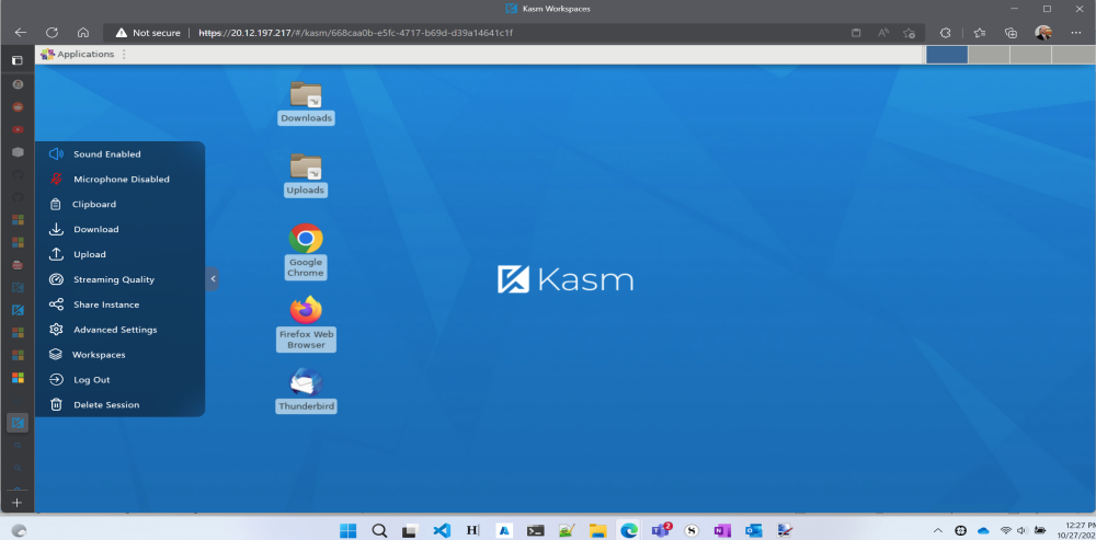 Kasm running CentOS